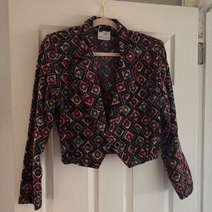Vintage Vibrant Geometric Women's Blazer